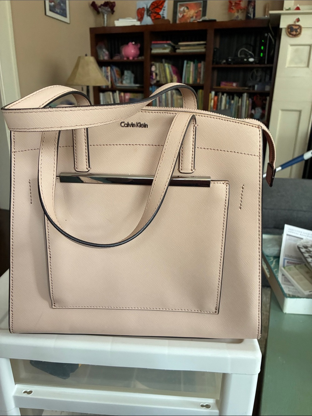 Calvin Klein Pale Pink Structured Tote